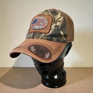 PitBull American Flag Deer Brown Camo Snapback Trucker Mesh Baseball Cap Hat OS